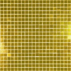 0.8" Yellow Gold Mini Mirrored Squares Glass Tile