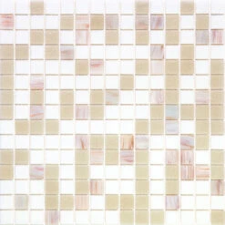 Aspen Snow White Mixed Squares Glass Tile