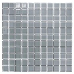 Glacier Aura Gray 1X1 Polished Glass Tile