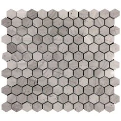 1 Inch Wooden Beige Hexagon Marble Mosaic Tile
