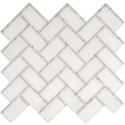 Lexington White Marble Mosaic Tile