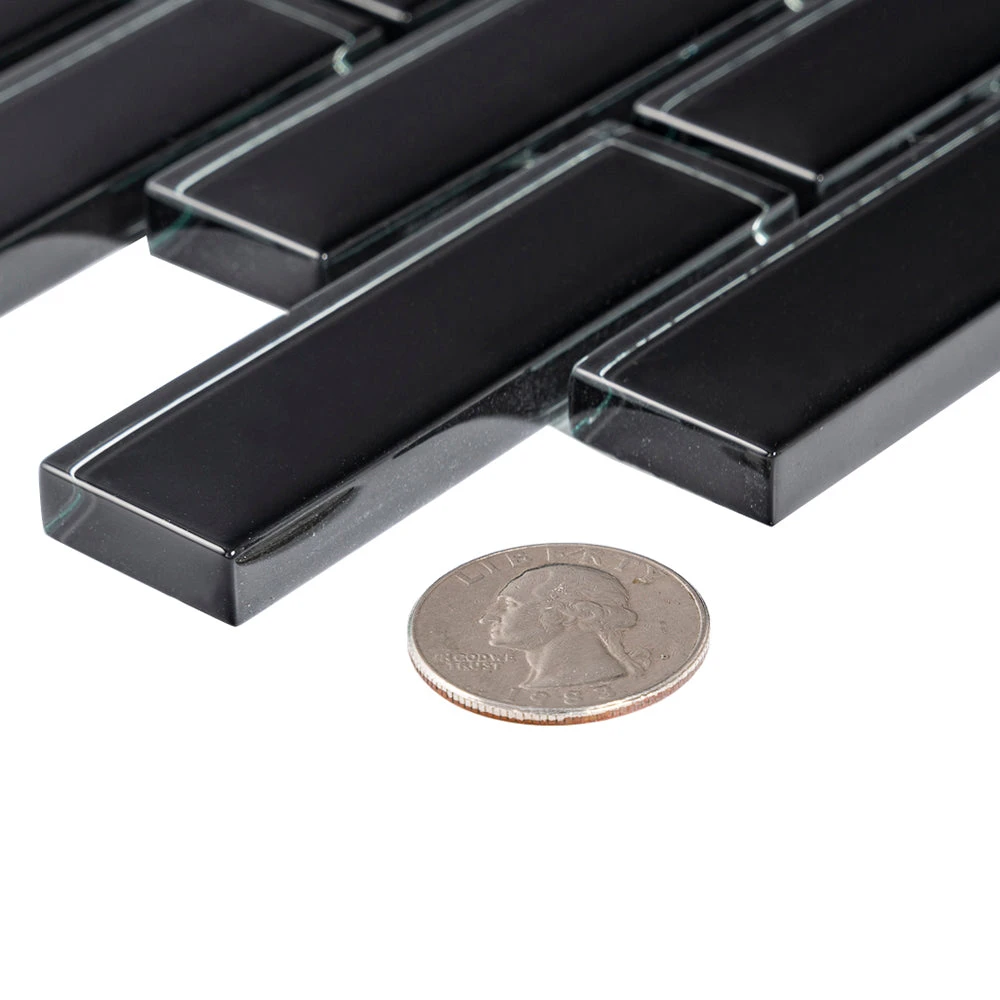 Obsidian Black Glass Brick Tile - Image 4