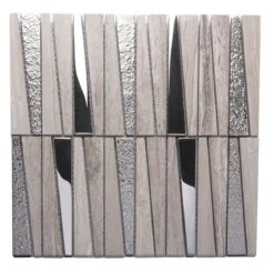 Villa Pyramids Gray Marble & Glass Mosaic Tile