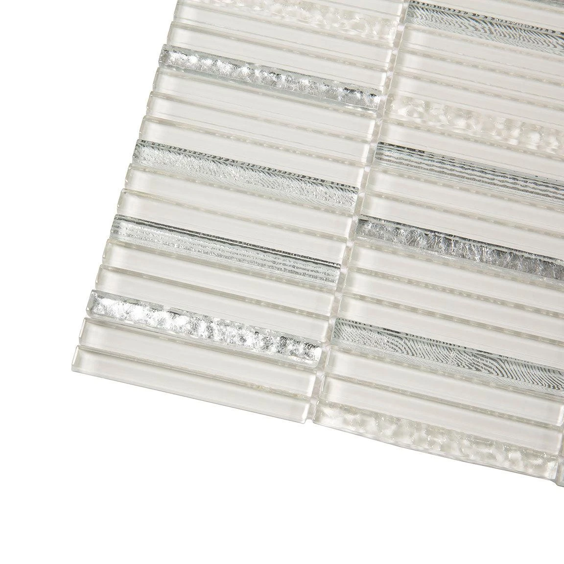 Waterfall Platinum White Glass Mosaic Tile - Image 4