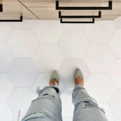 10 Inch Thassos White Marble Hexagon Tile