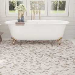 1X3" Calacatta Honed Herringbone Mosaic Tile