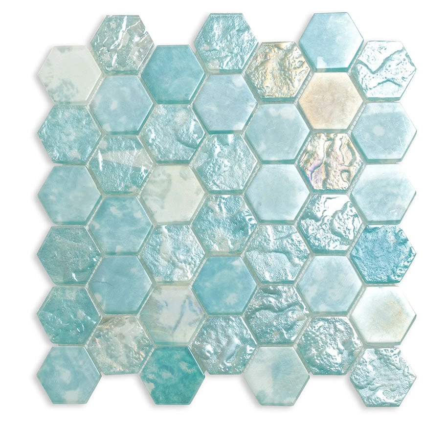 Coastal Dreams Hexagon Glass Mosaic Tile - Image 3