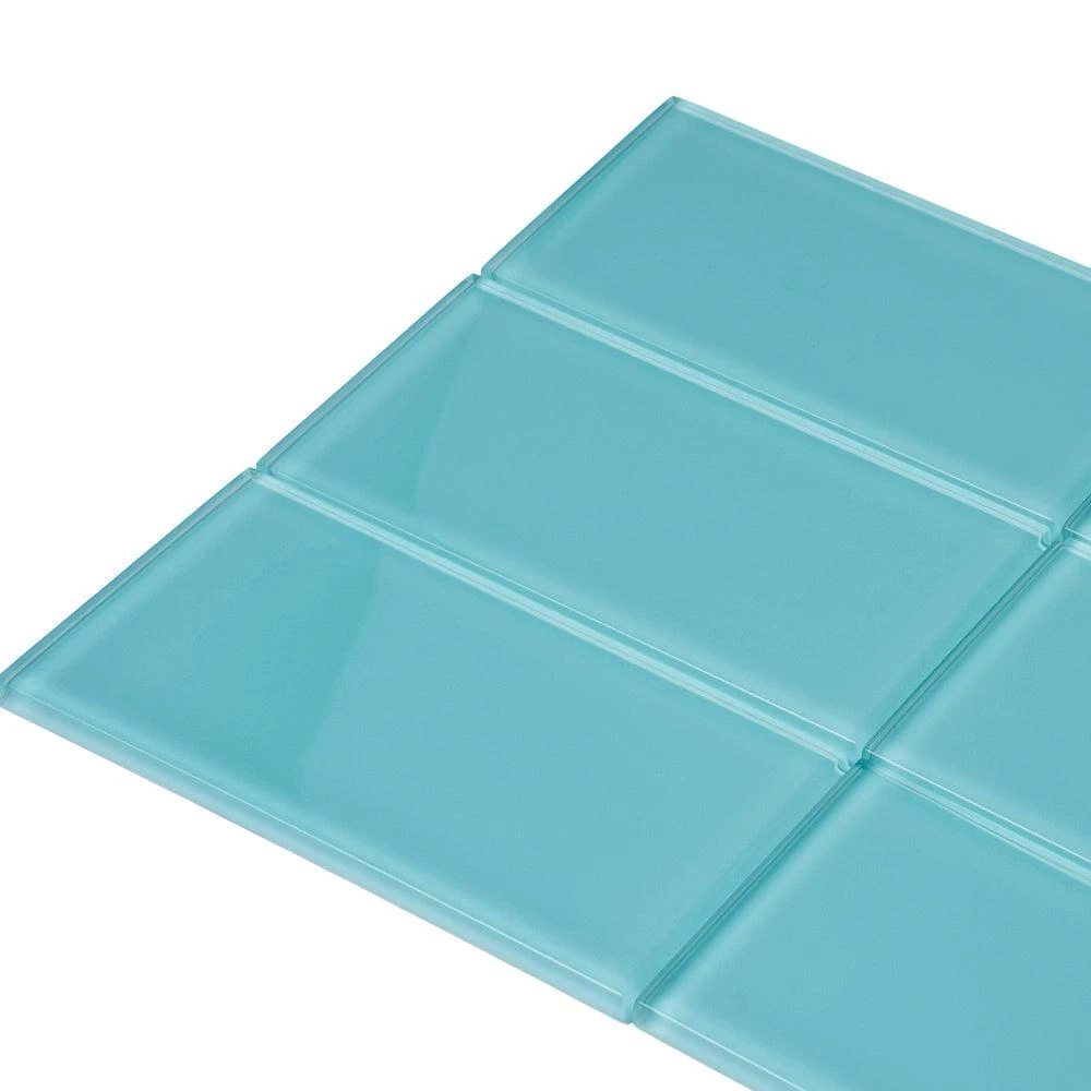 Glacier Aqua 3X6 Polished Glass Tile - Image 5