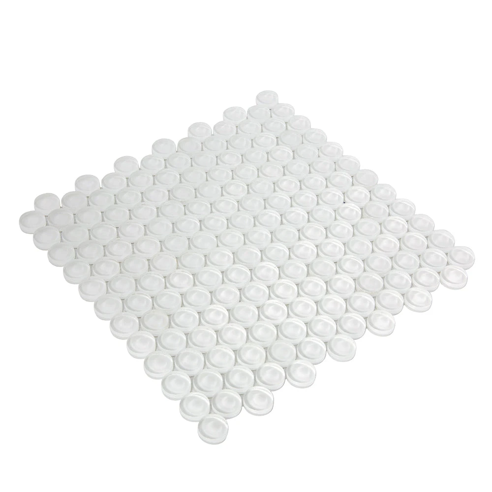 Ice White Glass Penny Round Tile - Image 7