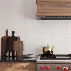 2" Thassos Marble Hexagon Tile Polished