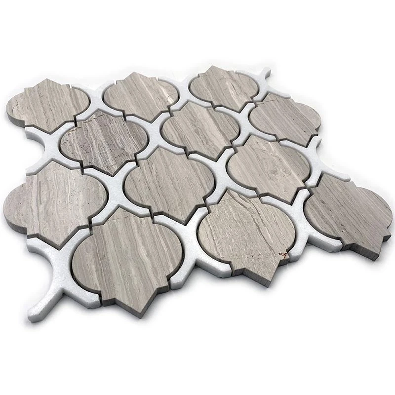 Wooden Beige Arabesque Tile With Thassos Lines - Image 6