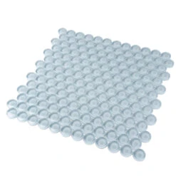 Gray Penny Round Glass Tile