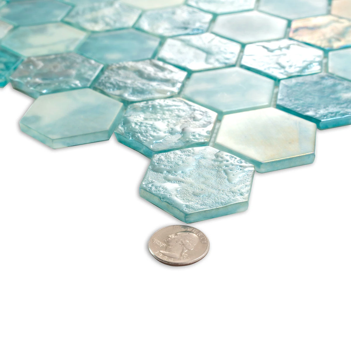 Coastal Dreams Hexagon Glass Mosaic Tile - Image 10