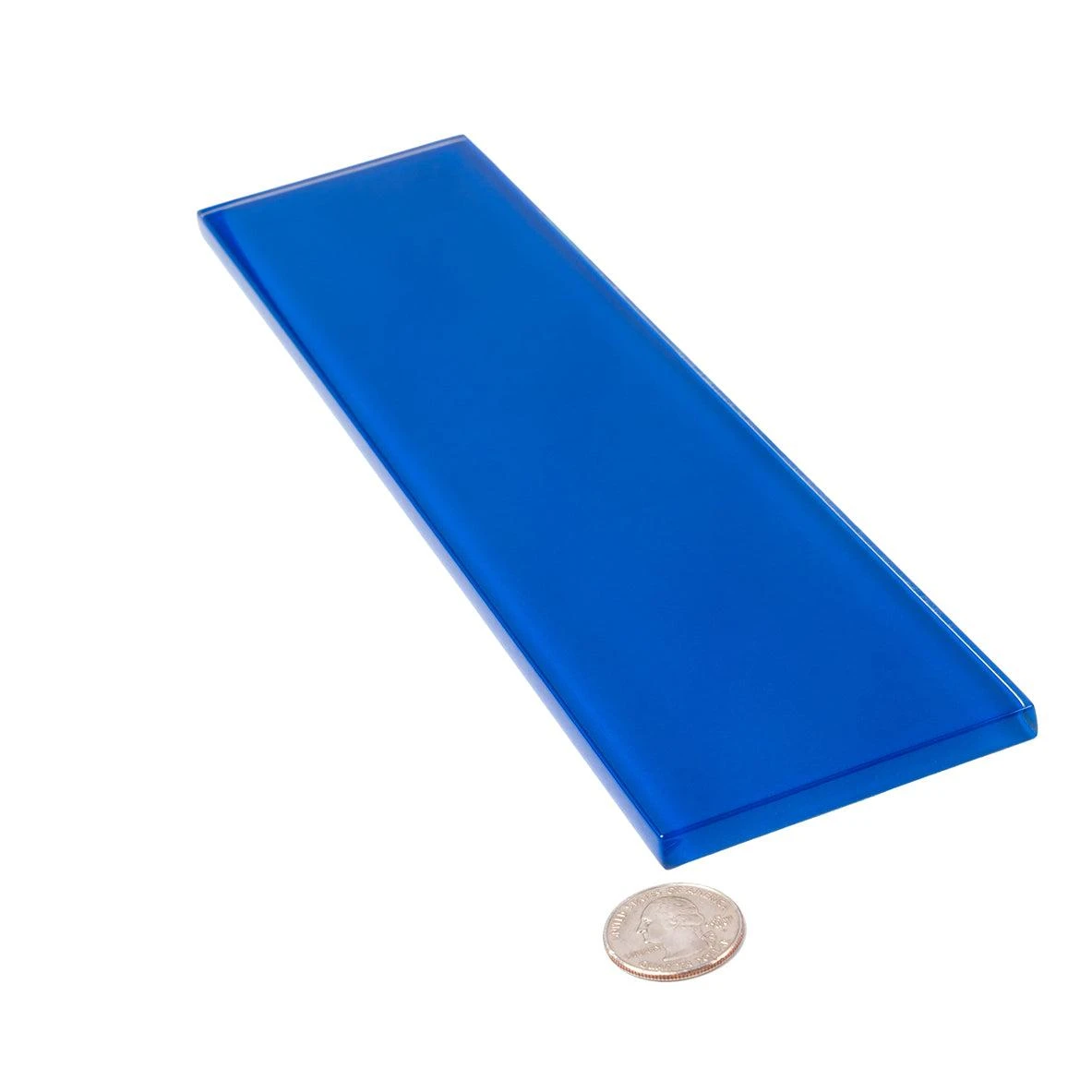 Glacier Cobalt Blue 3X12 Polished Glass Tile - Image 5