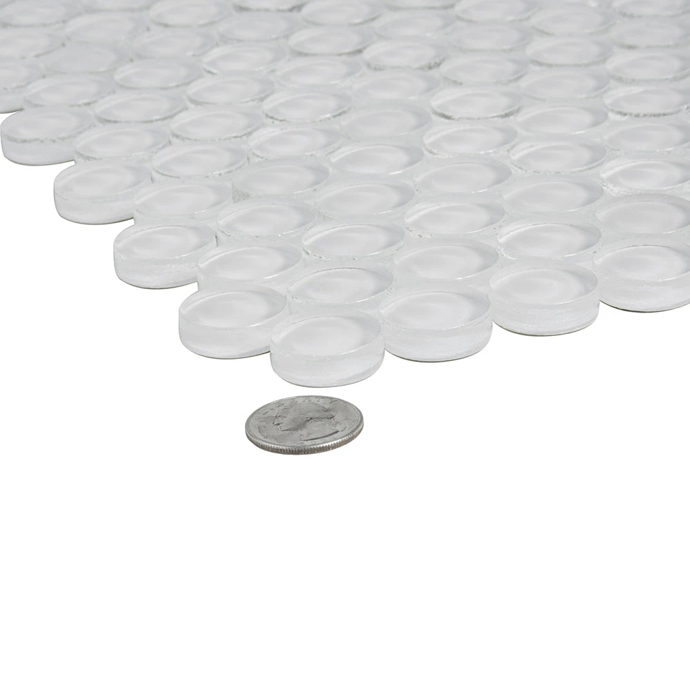 Ice White Glass Penny Round Tile - Image 6