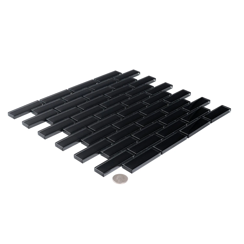 Obsidian Black Glass Brick Tile - Image 5