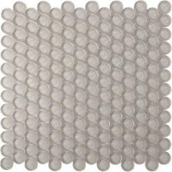 Pearl Gray Penny Round Glass Tile