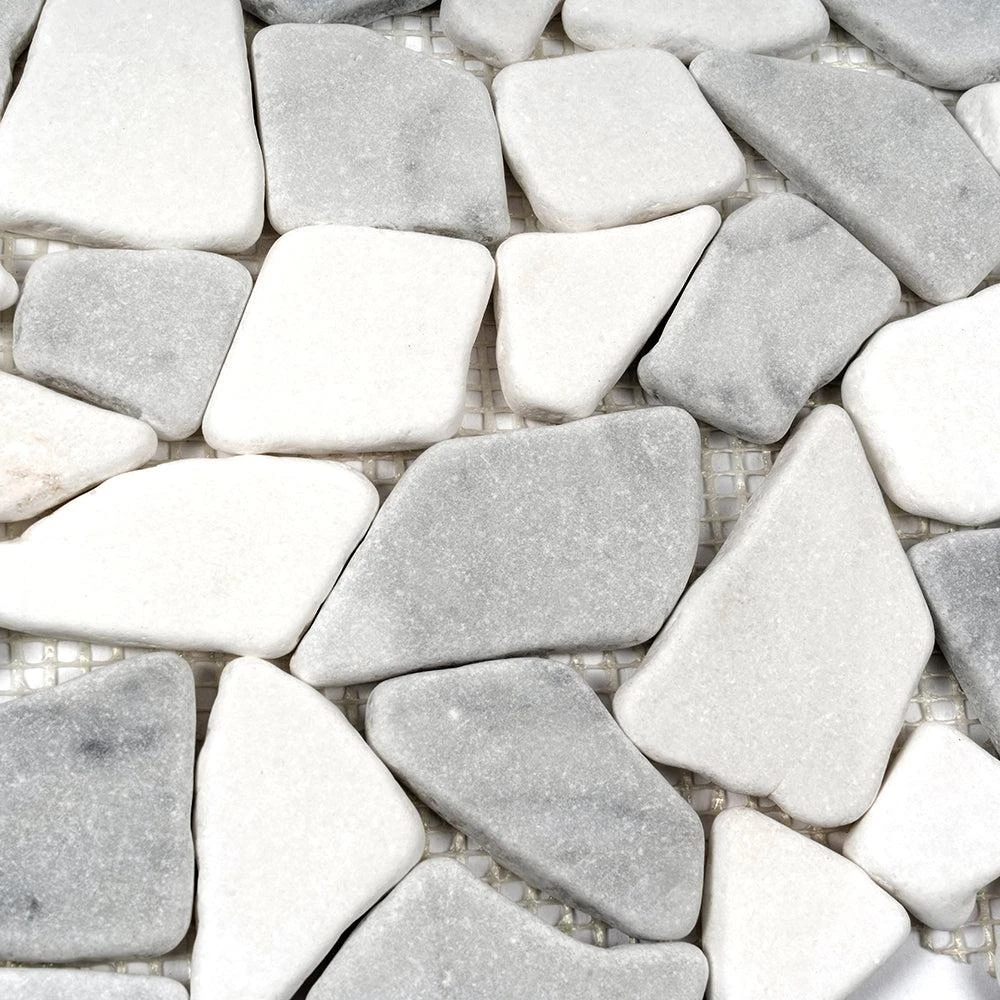 River Pebbles Carrara & Thassos Marble Tile - Image 7
