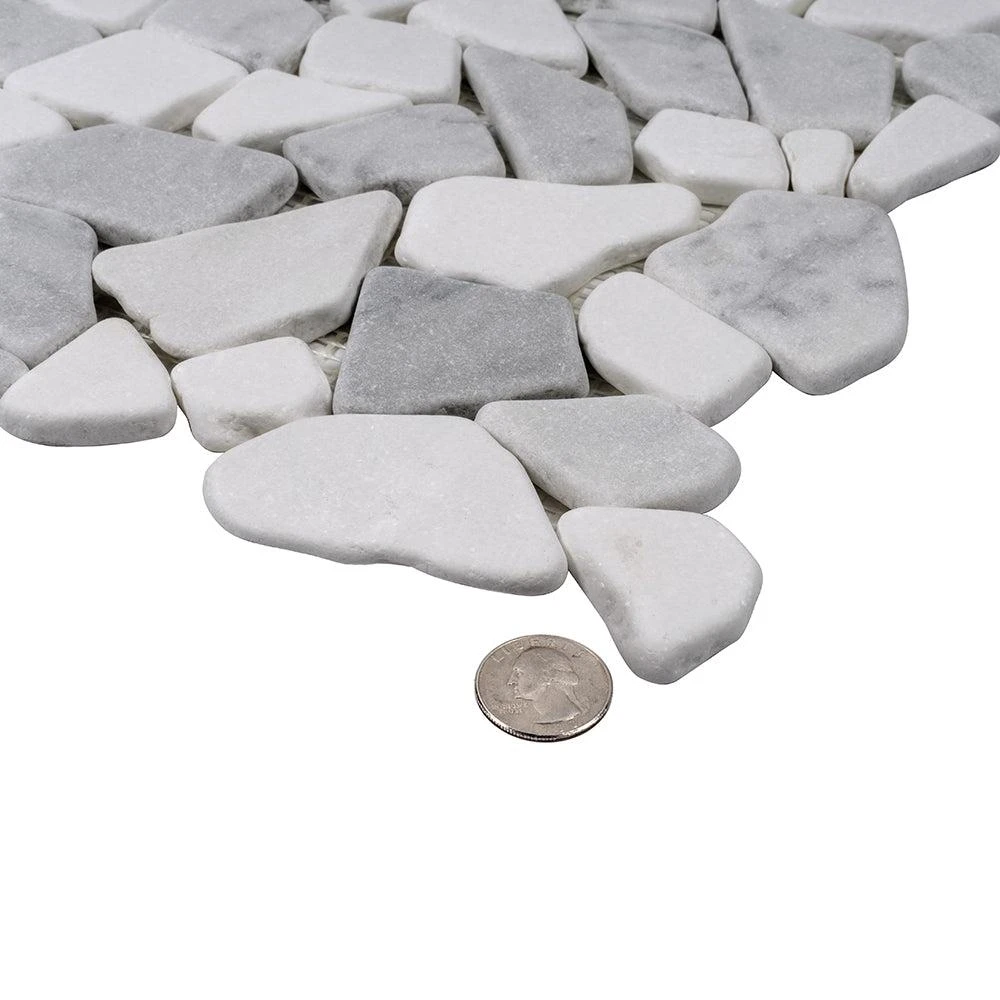 River Pebbles Carrara & Thassos Marble Tile - Image 5