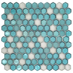 Emerald Hexagon Glass Mosaic Tile