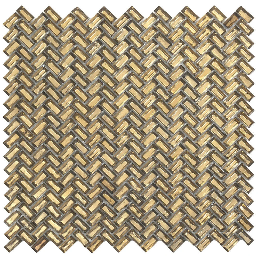 Gold Herringbone Mosaic Tile