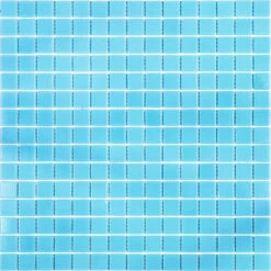 Baby Blue Squares Glass Pool Tile
