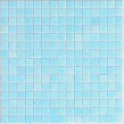 Baby Blue Swirls Squares Glass Pool Tile
