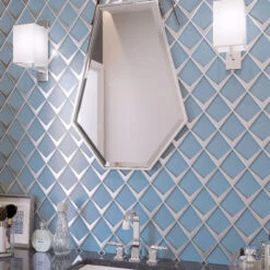 Blue Frost Diamond Glass Mosaic Tile