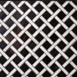 Boulevard Nero Marquina And Carrara Marble Mosaic Tile