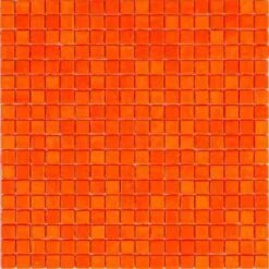 Bright Orange Squares Glass Pool Tile