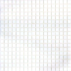 Bright White Squares Glass Pool Tile