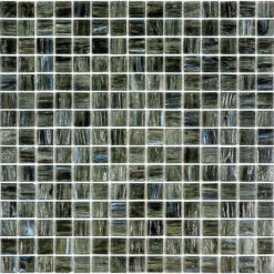 Brushed Black & Blue Mixed Squares Glass Pool Tile