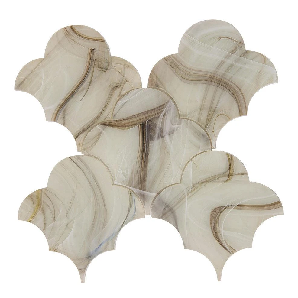 Sea Glass Cloud Amber Mosaic Tile - Image 3