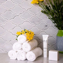 Carrara Clouds Marble Mosaic Tile