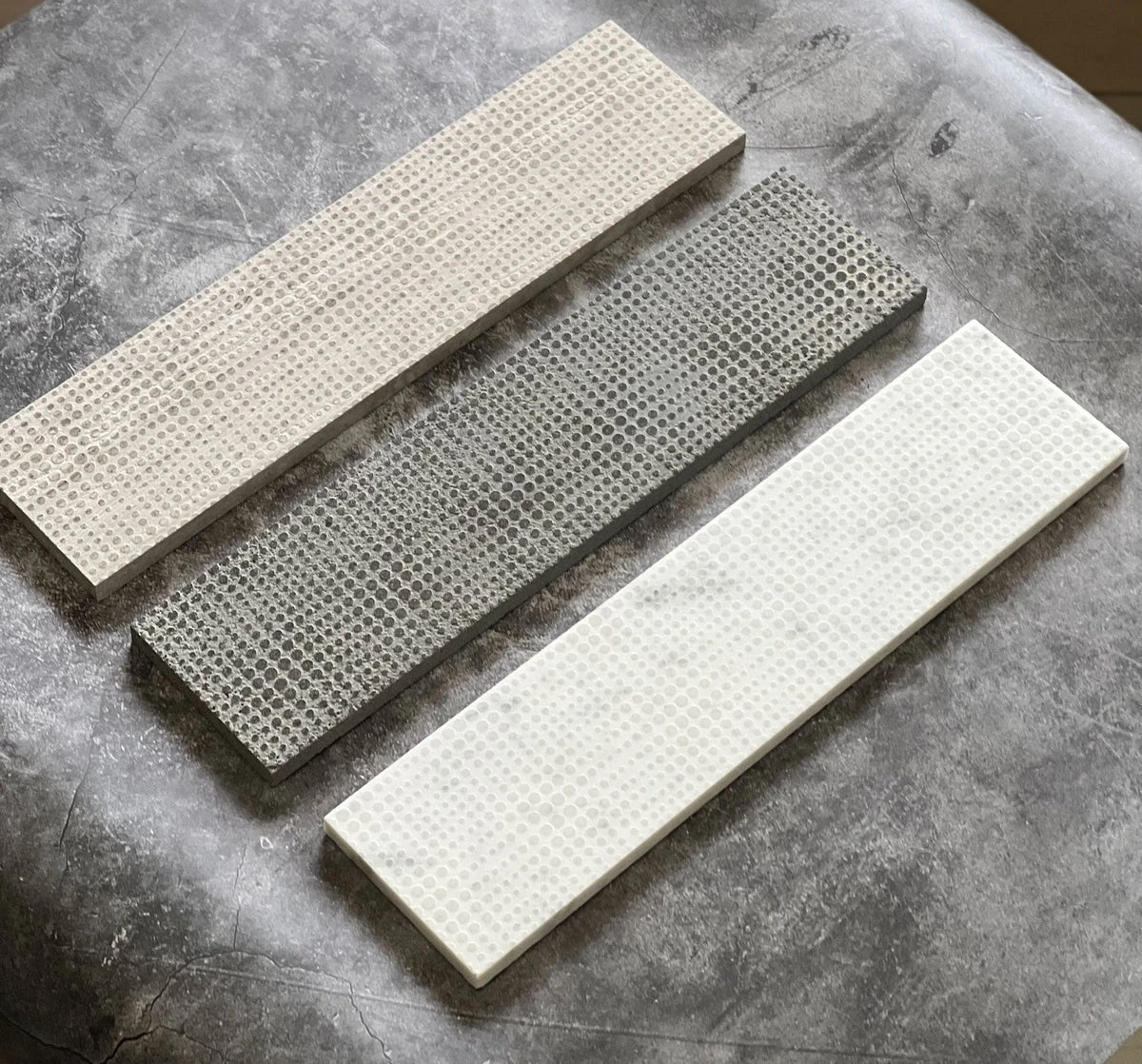 Wooden Beige Dots Etched Subway Marble Tile - Image 4