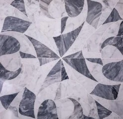 Excalibur Bardiglio & Carrara Marble Tile Waterjet