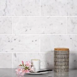 Bianco Carrara 4X12 Honed Marble Tile