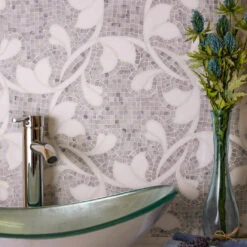 Floral Dream Bianco Carrara & Thassos Mosaic Tile