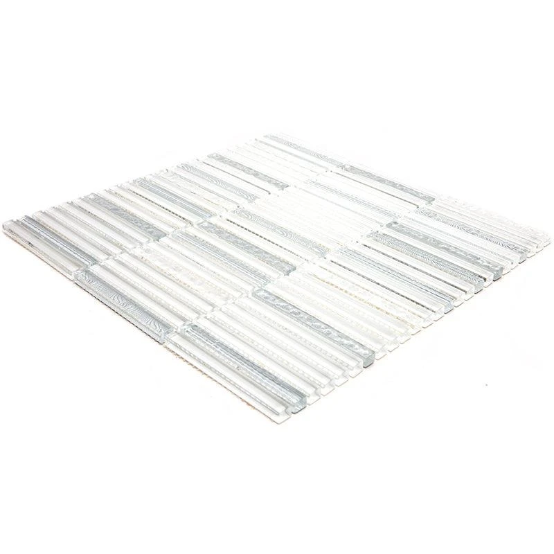 Waterfall Platinum White Glass Mosaic Tile - Image 7