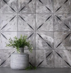 Grey Sparkle Waterjet Marble Mosaic Tile