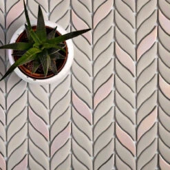 Green Leaf Recycled Glass Mosaic Tile