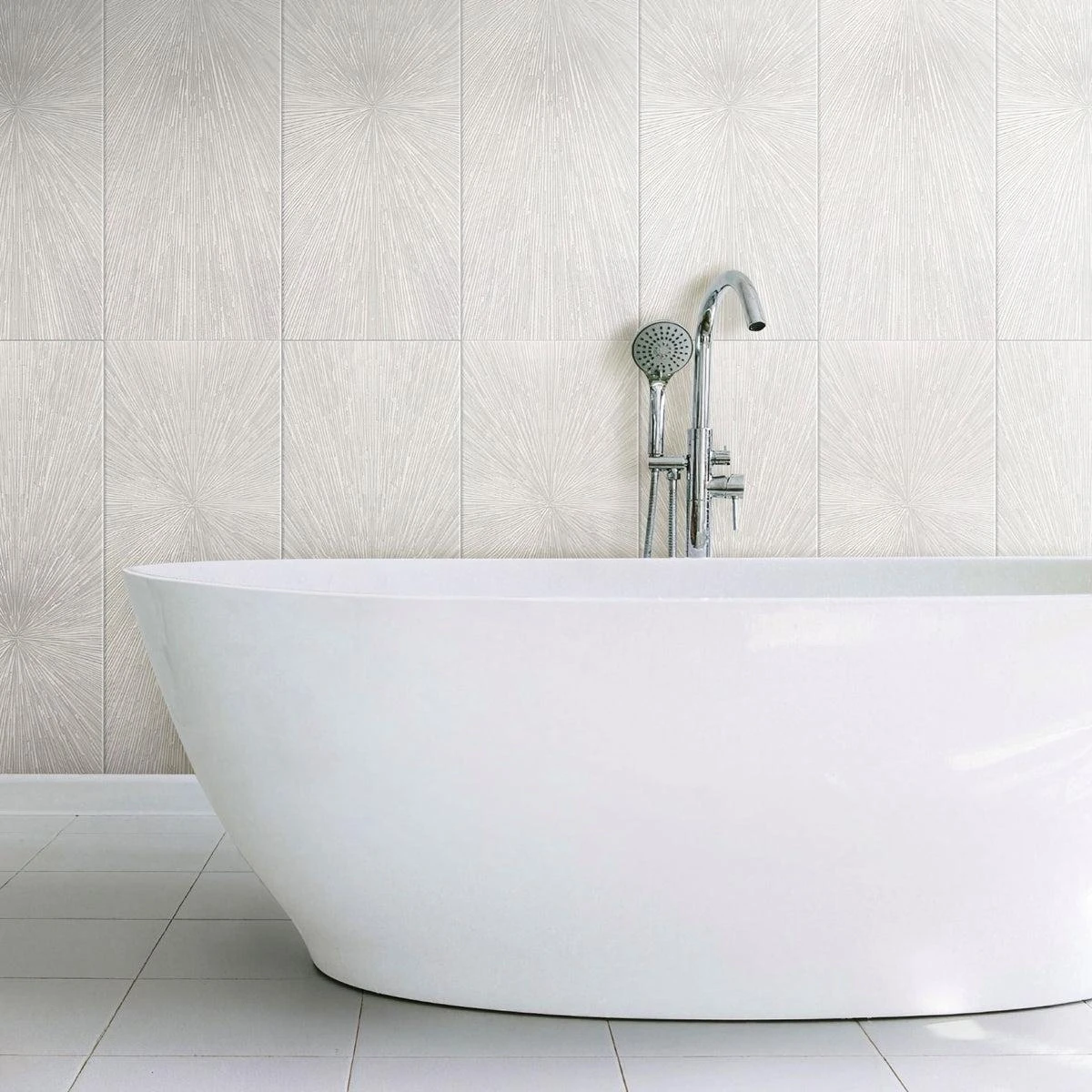 Ionic White Decor Impact Rectified Porcelain Tile