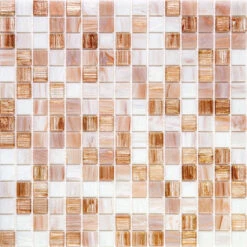 Mixed Cocoa & Cream Squares Glass Tile