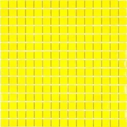Neon Yellow Squares Glass Pool Tile