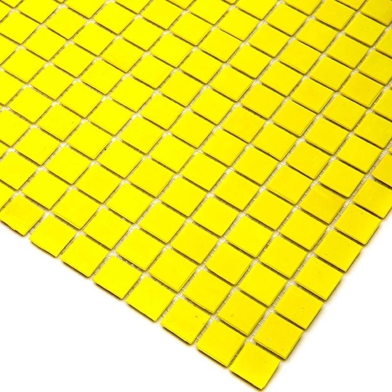 Neon Yellow Squares Glass Pool Tile - Image 3