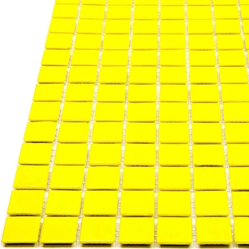 Neon Yellow Squares Glass Pool Tile - Image 6