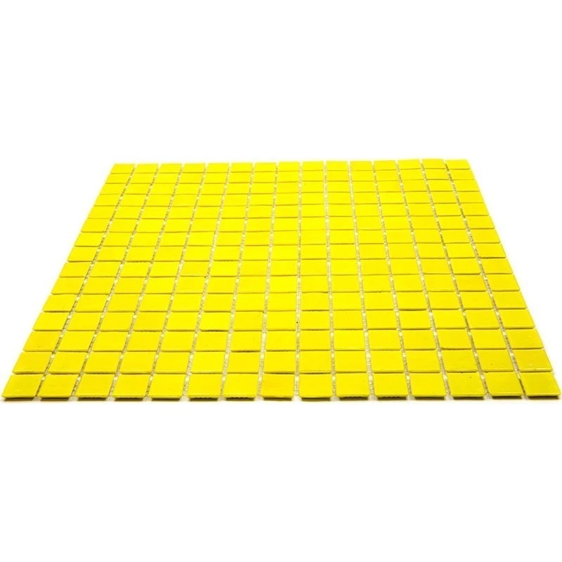 Neon Yellow Squares Glass Pool Tile - Image 9
