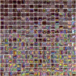 Pearlescent Oil Slick Squares Glass Tile