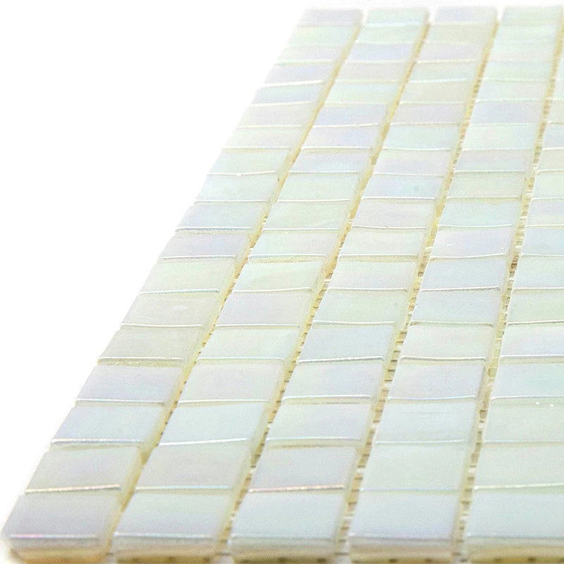 Pearlescent White Squares Glass Pool Tile - Image 6