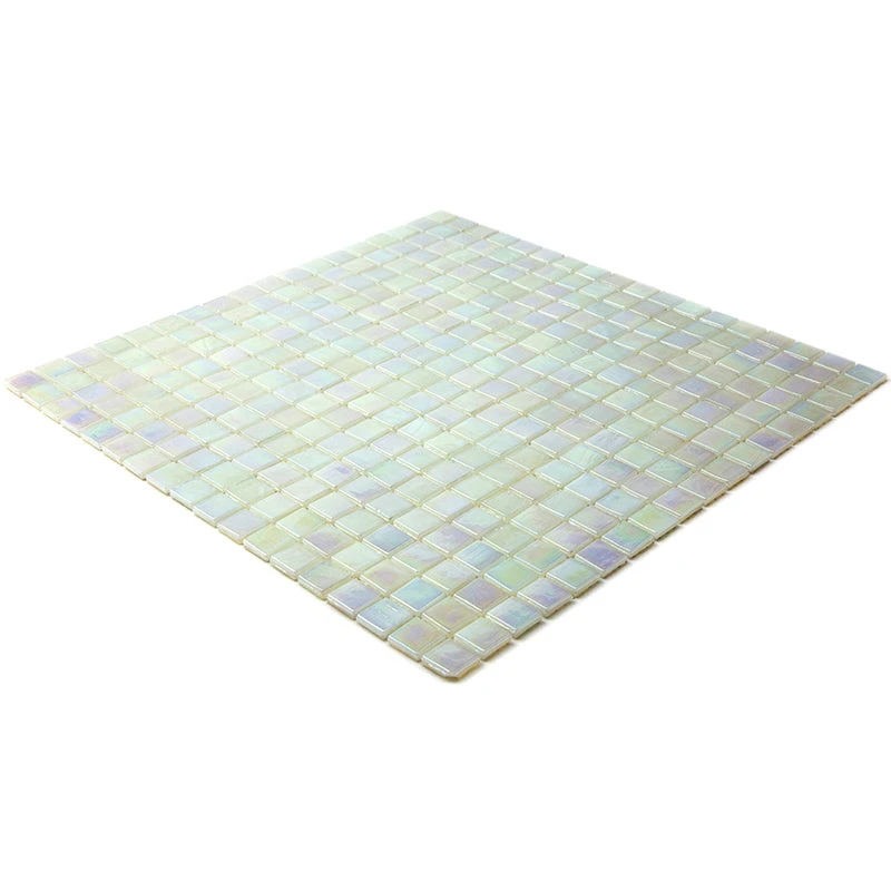 Pearlescent White Squares Glass Pool Tile - Image 7
